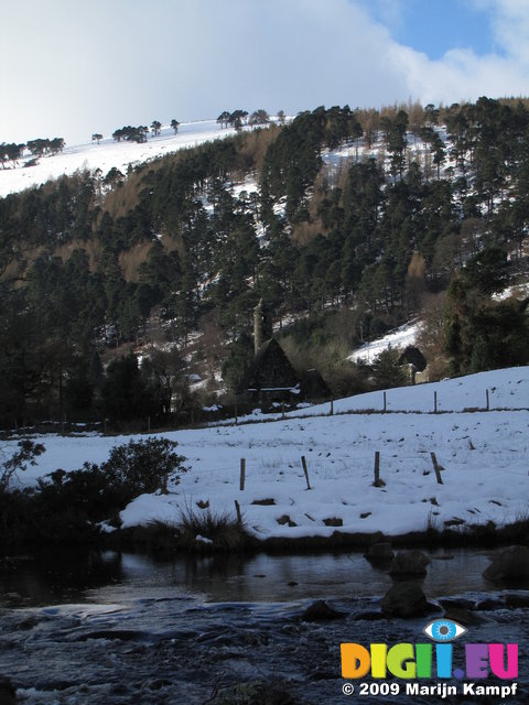 SX02456 Glendalough St Kevin's Church in snow